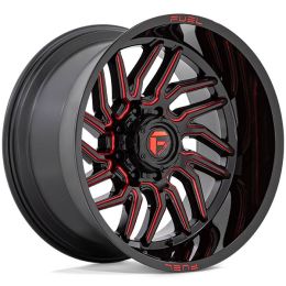 Fuel Hurricane D808 Gloss Black Milled w/red tint